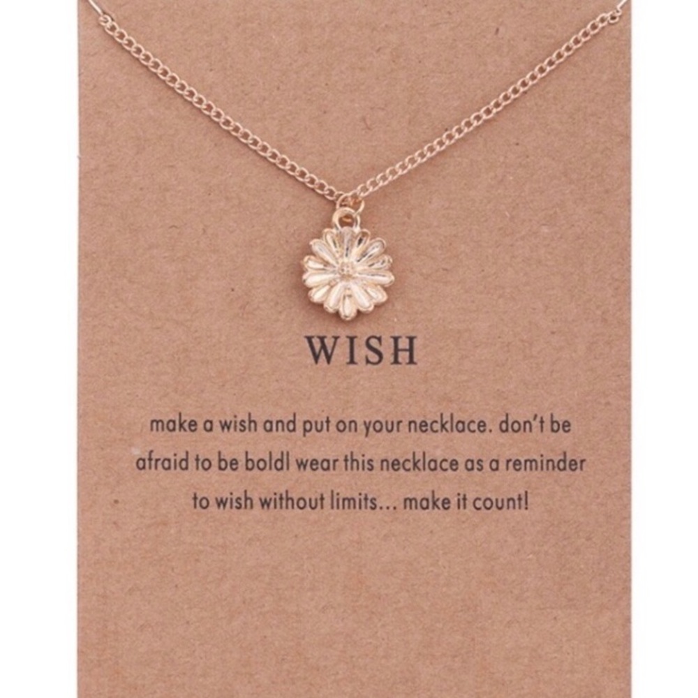 Dainty WISH Flower Necklace -tiny flaw - Picture 5 of 7